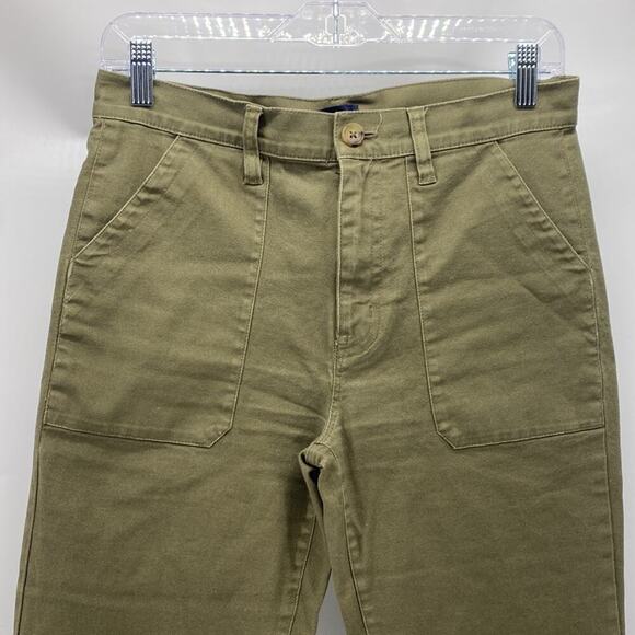 J. Crew Chino Olive Green high waisted ankle length business casual career ware - Picture 2 of 8
